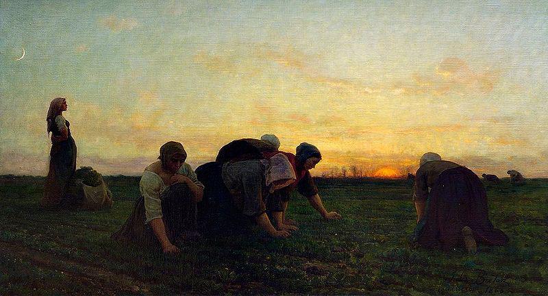 Jules Breton The Weeders, oil on canvas painting by Metropolitan Museum of Art